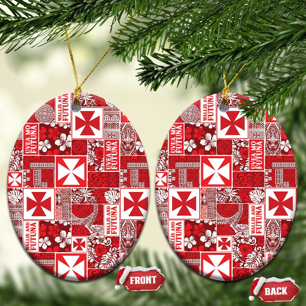 Wallis Et Futuna Kilisimasi Fiefia Ceramic Ornament Pacific Patchwork Xmas Vibes - Polynesian Pride