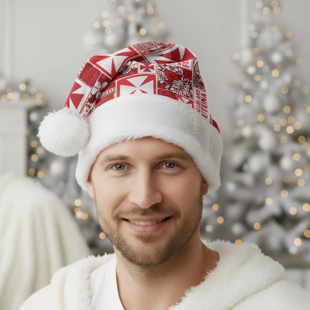 Wallis Et Futuna Kilisimasi Fiefia Christmas Santa Hat Pacific Patchwork Xmas Vibes - Polynesian Pride