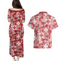 Wallis Et Futuna Kilisimasi Fiefia Couples Matching Puletasi and Hawaiian Shirt Pacific Patchwork Xmas Vibes LT9 - Polynesian Pride