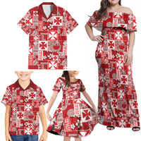 Wallis Et Futuna Kilisimasi Fiefia Family Matching Off Shoulder Maxi Dress and Hawaiian Shirt Pacific Patchwork Xmas Vibes - Polynesian Pride