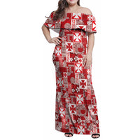 Wallis Et Futuna Kilisimasi Fiefia Family Matching Off Shoulder Maxi Dress and Hawaiian Shirt Pacific Patchwork Xmas Vibes - Polynesian Pride