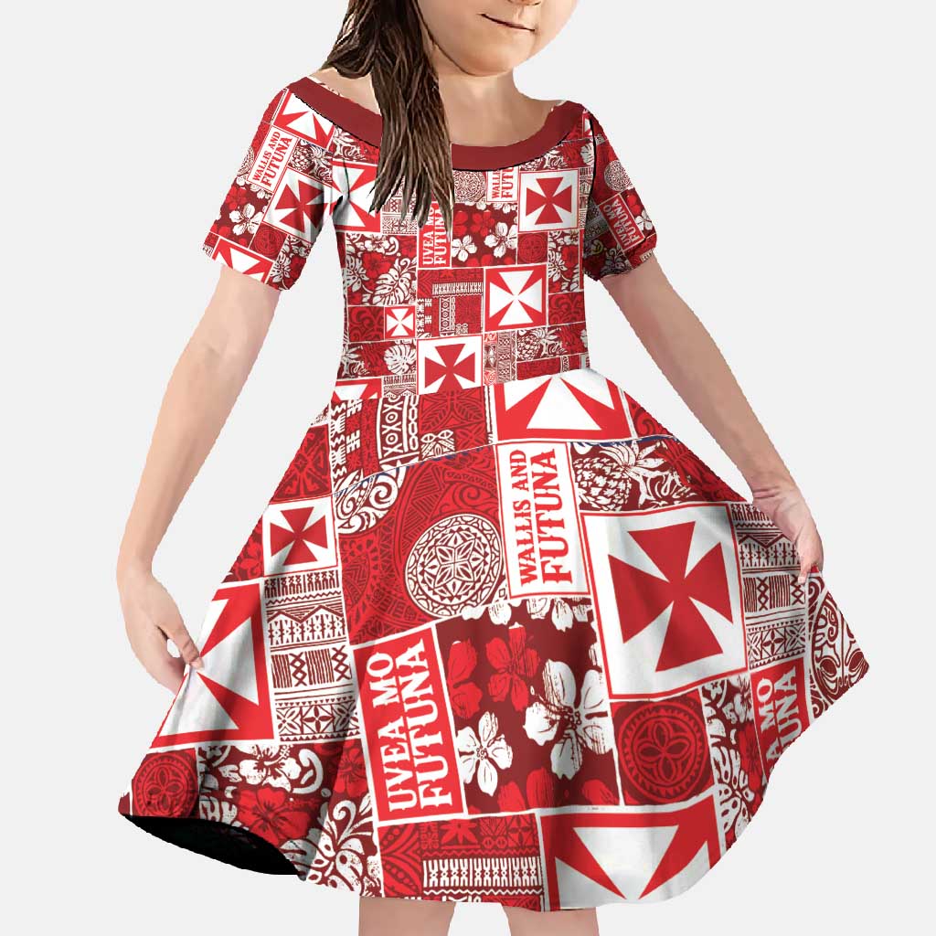 Wallis Et Futuna Kilisimasi Fiefia Family Matching Short Sleeve Bodycon Dress and Hawaiian Shirt Pacific Patchwork Xmas Vibes - Polynesian Pride