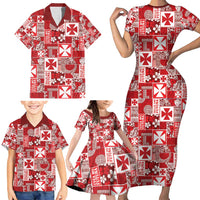 Wallis Et Futuna Kilisimasi Fiefia Family Matching Short Sleeve Bodycon Dress and Hawaiian Shirt Pacific Patchwork Xmas Vibes - Polynesian Pride