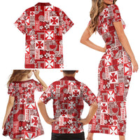 Wallis Et Futuna Kilisimasi Fiefia Family Matching Short Sleeve Bodycon Dress and Hawaiian Shirt Pacific Patchwork Xmas Vibes - Polynesian Pride