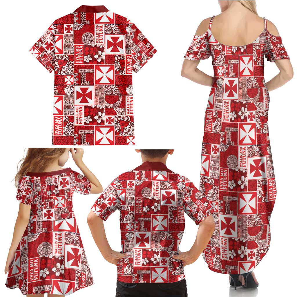 Wallis Et Futuna Kilisimasi Fiefia Family Matching Summer Maxi Dress and Hawaiian Shirt Pacific Patchwork Xmas Vibes - Polynesian Pride