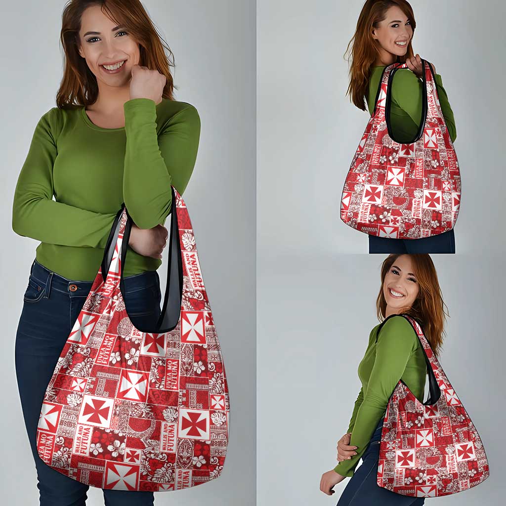 Wallis Et Futuna Kilisimasi Fiefia Grocery Bag Pacific Patchwork Xmas Vibes - Polynesian Pride