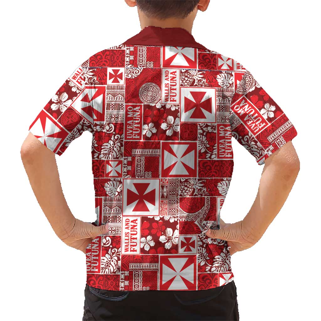 Wallis Et Futuna Kilisimasi Fiefia Kid Hawaiian Shirt Pacific Patchwork Xmas Vibes - Polynesian Pride