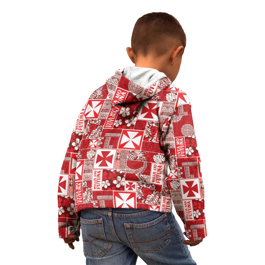 Wallis Et Futuna Kilisimasi Fiefia Kid Hoodie Pacific Patchwork Xmas Vibes - Polynesian Pride
