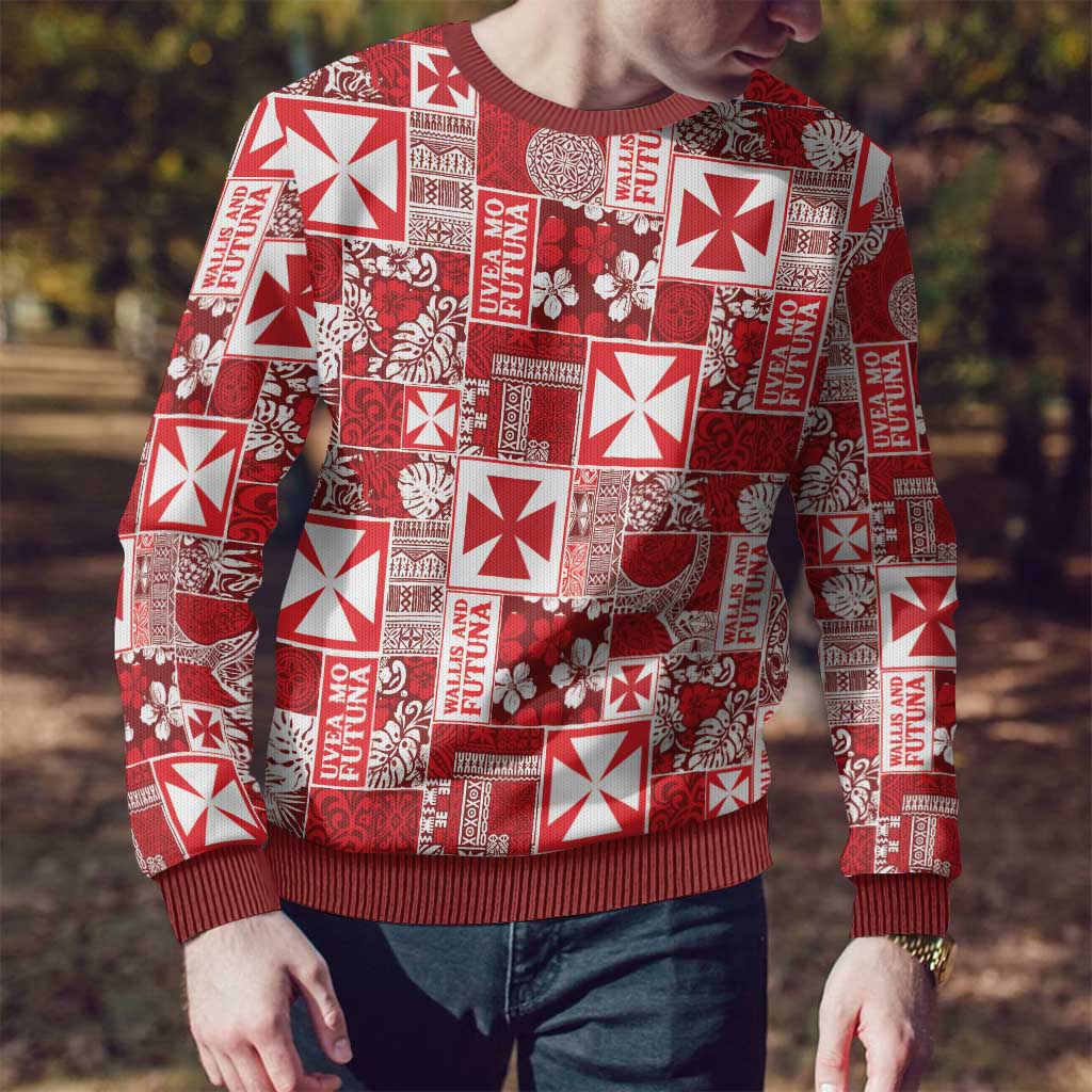 Wallis Et Futuna Kilisimasi Fiefia Ugly Christmas Sweater Pacific Patchwork Xmas Vibes - Polynesian Pride