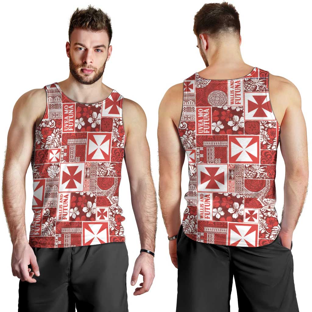 Wallis Et Futuna Kilisimasi Fiefia Men Tank Top Pacific Patchwork Xmas Vibes - Polynesian Pride