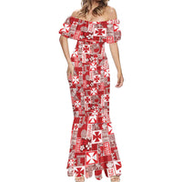 Wallis Et Futuna Kilisimasi Fiefia Mermaid Dress Pacific Patchwork Xmas Vibes - Polynesian Pride