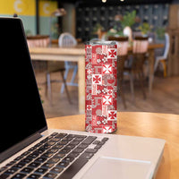 Wallis Et Futuna Kilisimasi Fiefia Skinny Tumbler Pacific Patchwork Xmas Vibes LT9 - Polynesian Pride