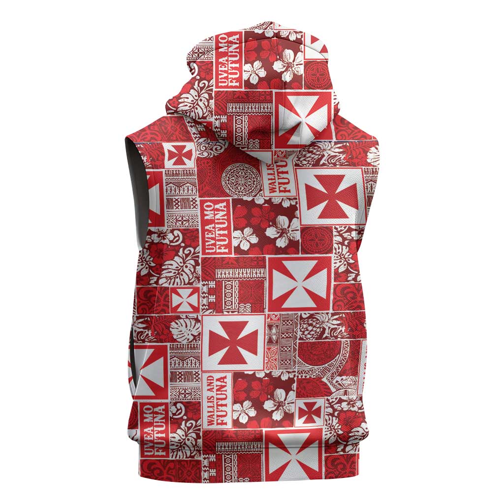 Wallis Et Futuna Kilisimasi Fiefia Sleeveless Hoodie Pacific Patchwork Xmas Vibes LT9 - Polynesian Pride