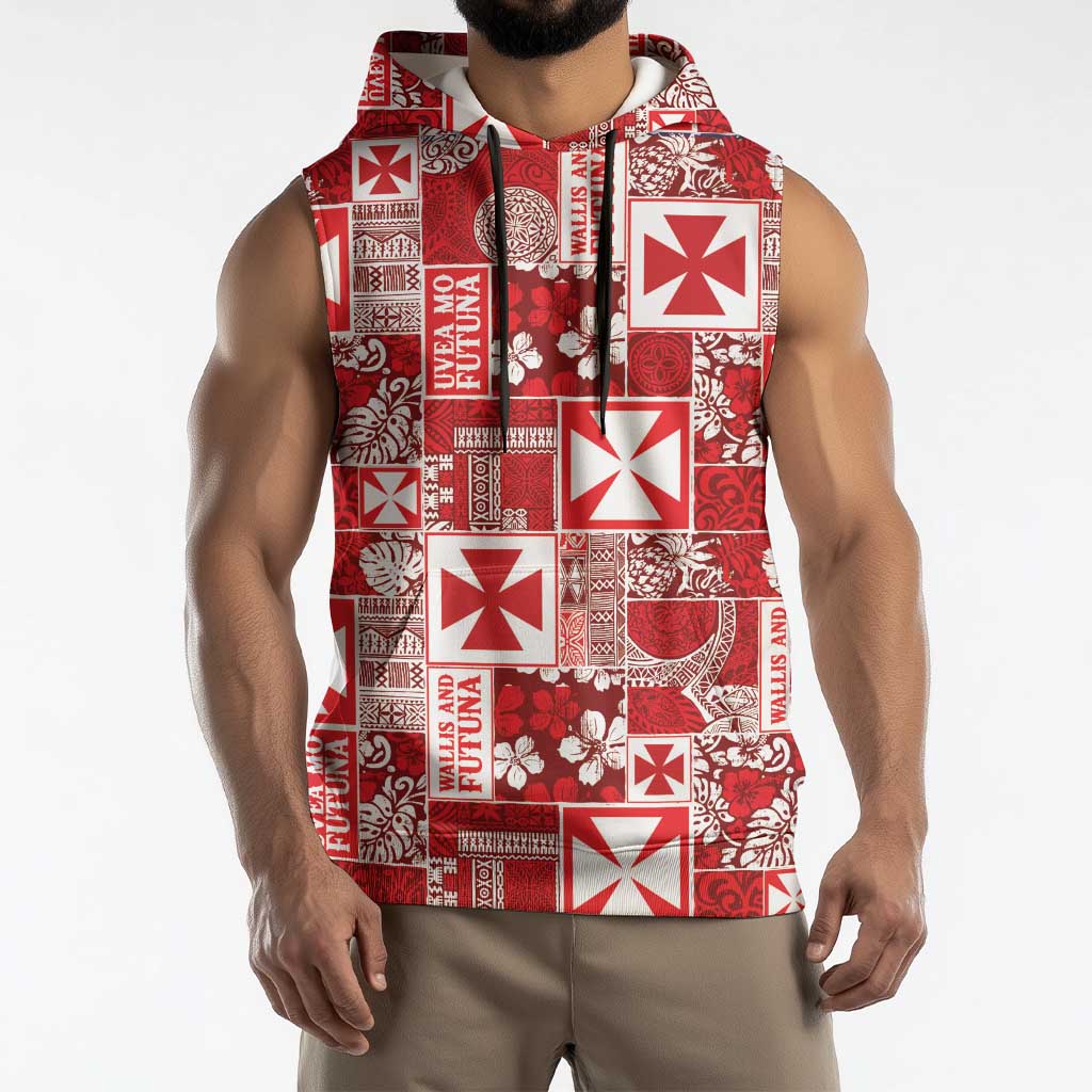 Wallis Et Futuna Kilisimasi Fiefia Sleeveless Hoodie Pacific Patchwork Xmas Vibes LT9 - Polynesian Pride