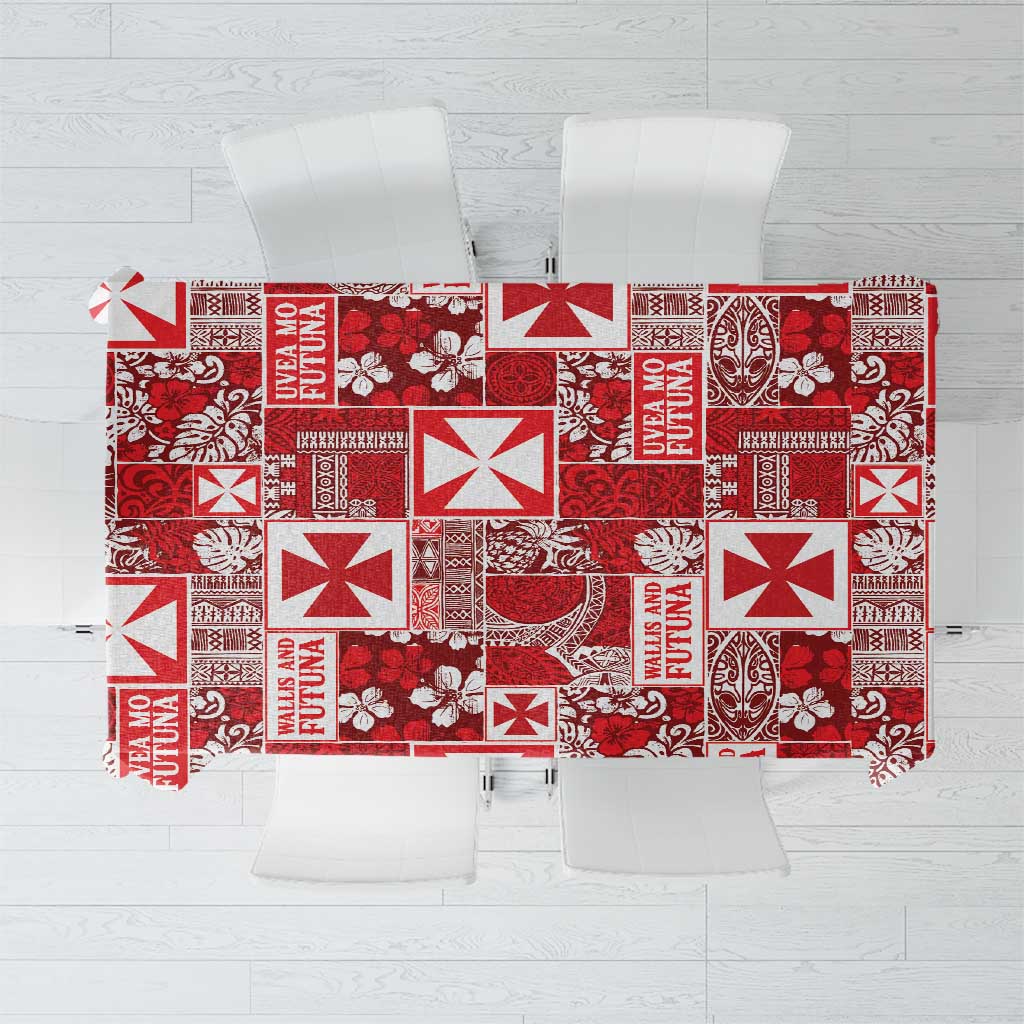 Wallis Et Futuna Kilisimasi Fiefia Tablecloth Pacific Patchwork Xmas Vibes - Polynesian Pride