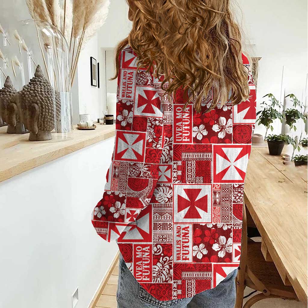 Wallis Et Futuna Kilisimasi Fiefia Women Casual Shirt Pacific Patchwork Xmas Vibes LT9 - Polynesian Pride