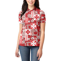 Wallis Et Futuna Kilisimasi Fiefia Women Polo Shirt Pacific Patchwork Xmas Vibes LT9 - Polynesian Pride