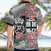 Fiji Tonga Coat of Arm Personalised Hawaiian Shirt With Masi Tapa and Tongan Ngatu Together LT9 - Polynesian Pride