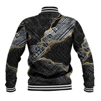 Polynesian Tribal Tattoo Baseball Jacket Dark Marble Pattern LT9 - Polynesian Pride