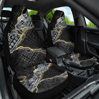 Polynesian Tribal Tattoo Car Seat Cover Dark Marble Pattern LT9 One Size Black - Polynesian Pride