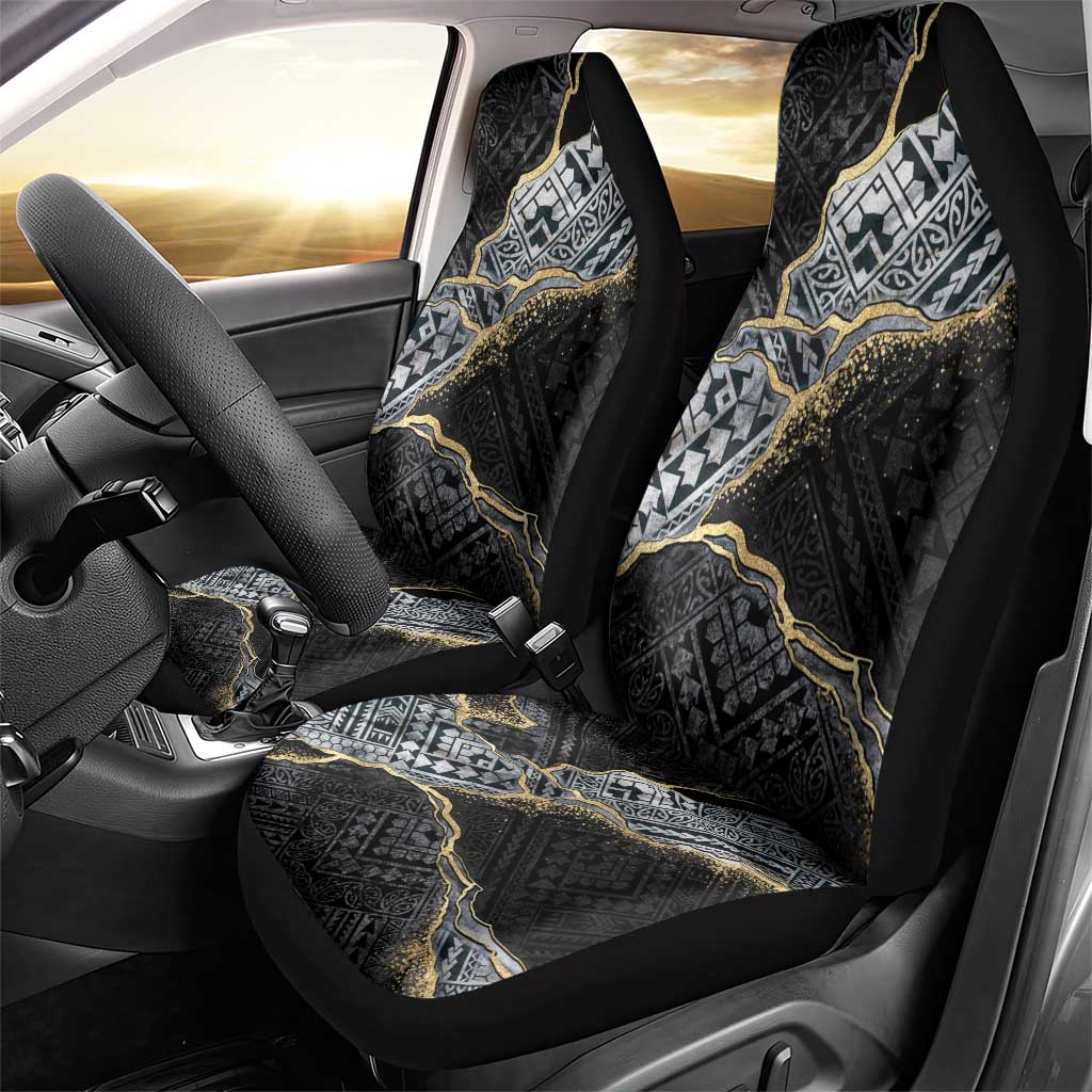 Polynesian Tribal Tattoo Car Seat Cover Dark Marble Pattern LT9 - Polynesian Pride