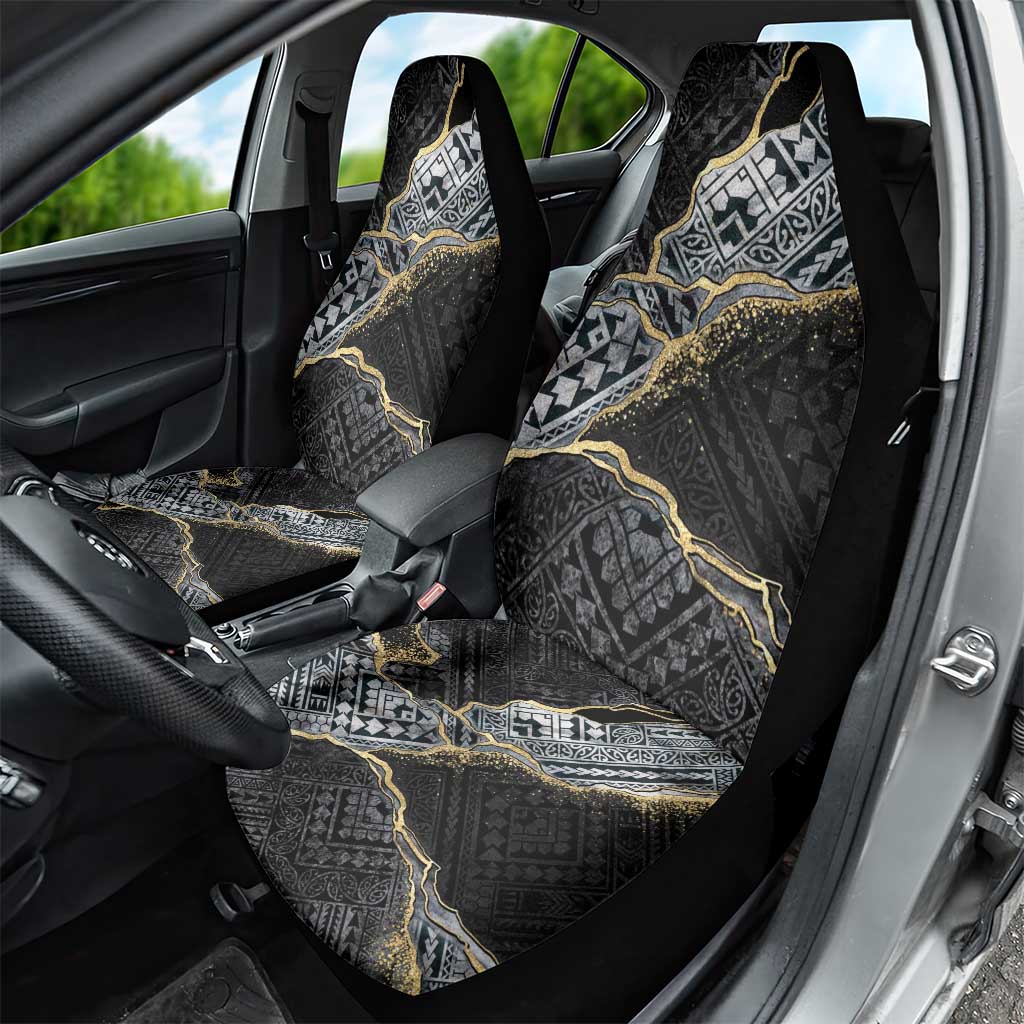 Polynesian Tribal Tattoo Car Seat Cover Dark Marble Pattern LT9 - Polynesian Pride