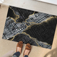 Polynesian Tribal Tattoo Rubber Doormat Dark Marble Pattern LT9 - Polynesian Pride