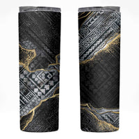Polynesian Tribal Tattoo Skinny Tumbler Dark Marble Pattern LT9 Black - Polynesian Pride