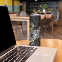 Polynesian Tribal Tattoo Skinny Tumbler Dark Marble Pattern LT9 - Polynesian Pride