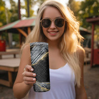 Polynesian Tribal Tattoo Skinny Tumbler Dark Marble Pattern LT9 - Polynesian Pride