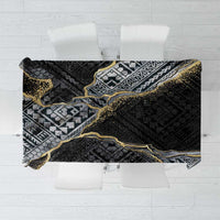 Polynesian Tribal Tattoo Tablecloth Dark Marble Pattern LT9 Black - Polynesian Pride