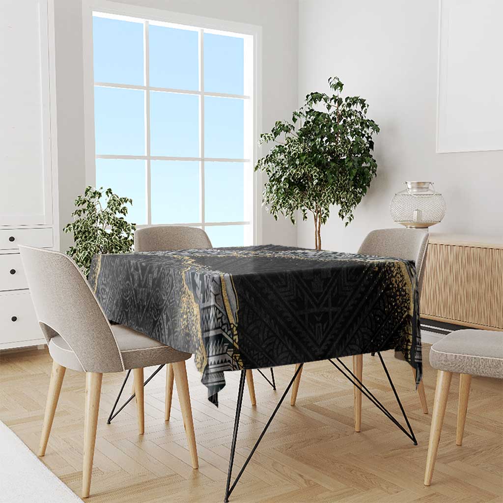 Polynesian Tribal Tattoo Tablecloth Dark Marble Pattern LT9 - Polynesian Pride