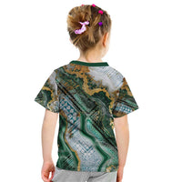 Polynesian Tribal Tattoo Kid T Shirt Green Marble Pattern LT9 - Polynesian Pride