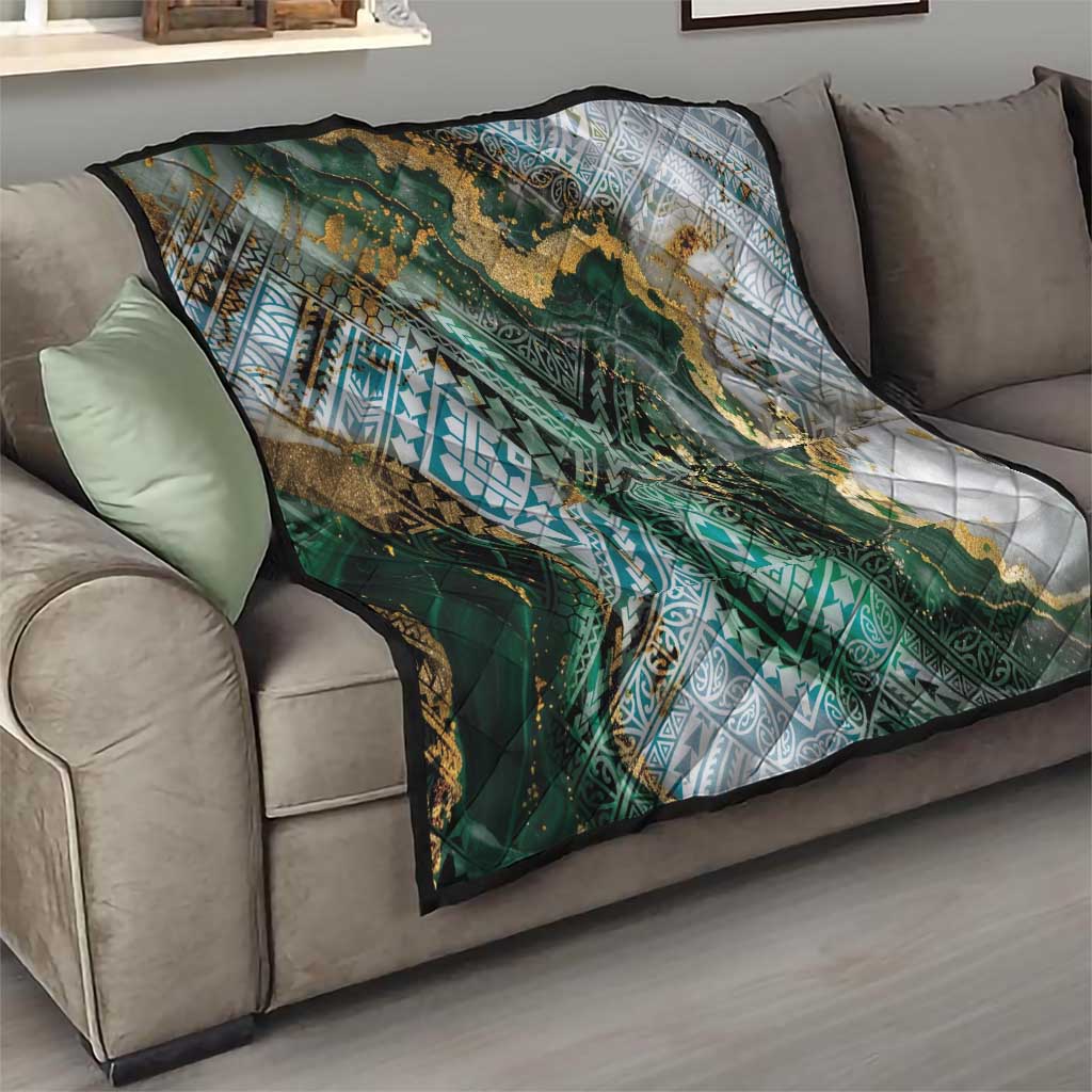 Polynesian Tribal Tattoo Quilt Green Marble Pattern LT9 - Polynesian Pride