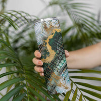 Polynesian Tribal Tattoo Skinny Tumbler Green Marble Pattern LT9 - Polynesian Pride