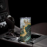 Polynesian Tribal Tattoo Skinny Tumbler Green Marble Pattern LT9 - Polynesian Pride