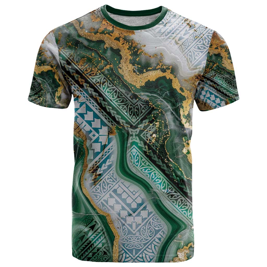 Polynesian Tribal Tattoo T Shirt Green Marble Pattern LT9 Green - Polynesian Pride