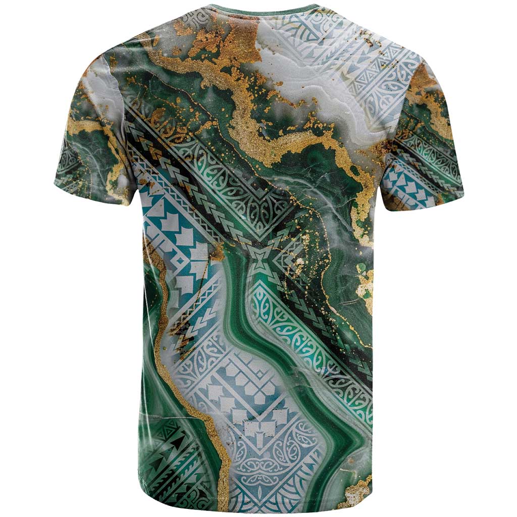 Polynesian Tribal Tattoo T Shirt Green Marble Pattern LT9 - Polynesian Pride