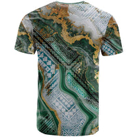 Polynesian Tribal Tattoo T Shirt Green Marble Pattern LT9 - Polynesian Pride