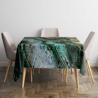 Polynesian Tribal Tattoo Tablecloth Green Marble Pattern LT9 - Polynesian Pride