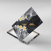 Polynesian Tribal Tattoo Canvas Wall Art Plumeria Black Gold Marble Pattern