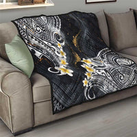 Polynesian Tribal Tattoo Quilt Plumeria Black Gold Marble Pattern LT9 - Polynesian Pride