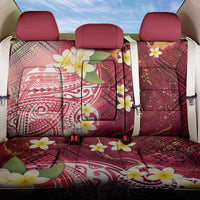 Polynesian Tribal Tattoo Back Car Seat Cover Plumeria Blood Red and Gold Marble Pattern