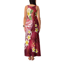 Polynesian Tribal Tattoo Family Matching Tank Maxi Dress and Hawaiian Shirt Plumeria Blood Red and Gold Marble Pattern LT9 - Polynesian Pride