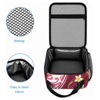 Polynesian Tribal Tattoo Lunch Bag Plumeria Blood Red and Gold Marble Pattern LT9 - Polynesian Pride