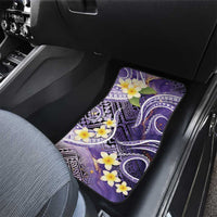 Polynesian Tribal Tattoo Car Mats Plumeria Purple Marble Pattern
