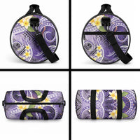 Polynesian Tribal Tattoo Duffle Bag Plumeria Purple Marble Pattern LT9 - Polynesian Pride