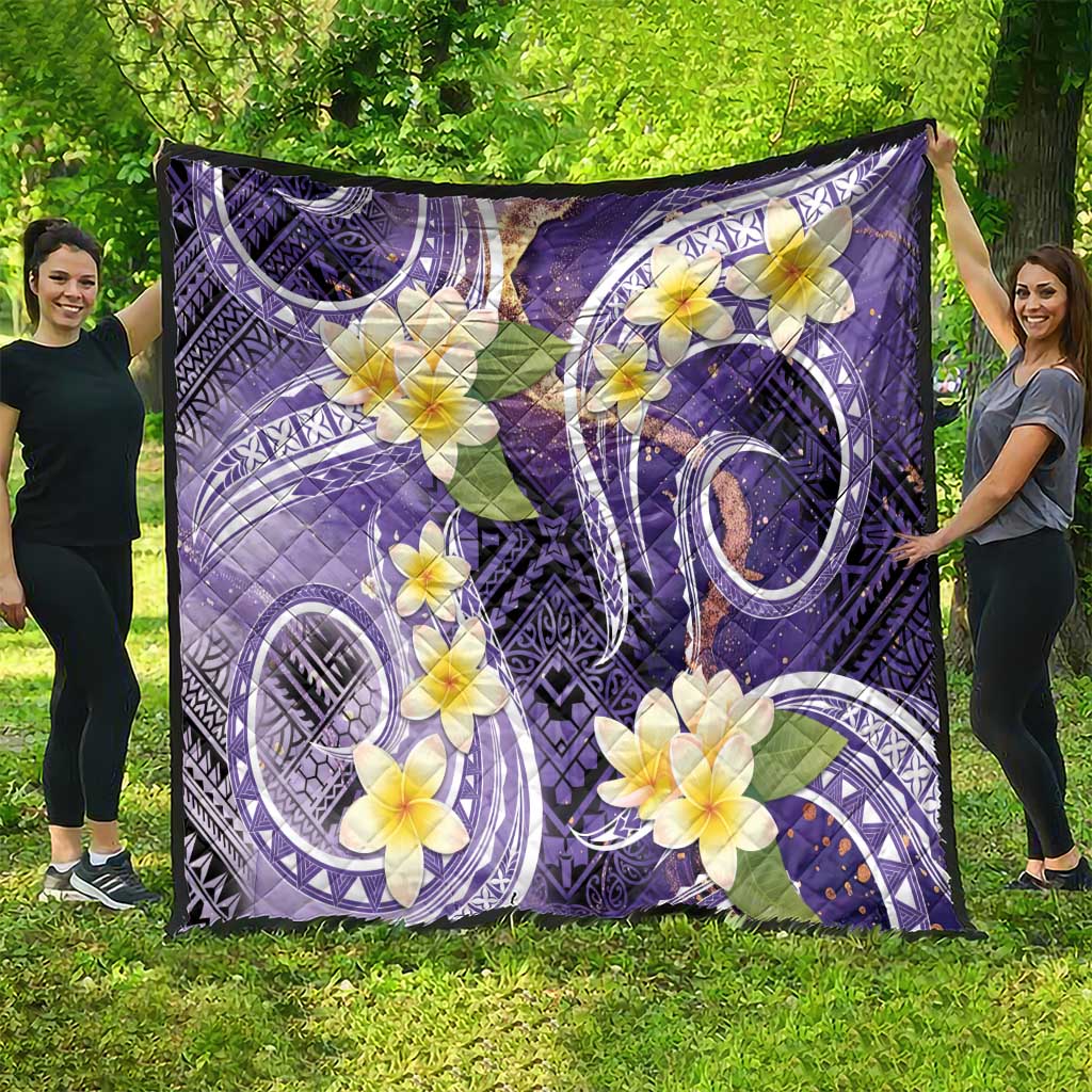 Polynesian Tribal Tattoo Quilt Plumeria Purple Marble Pattern LT9 - Polynesian Pride