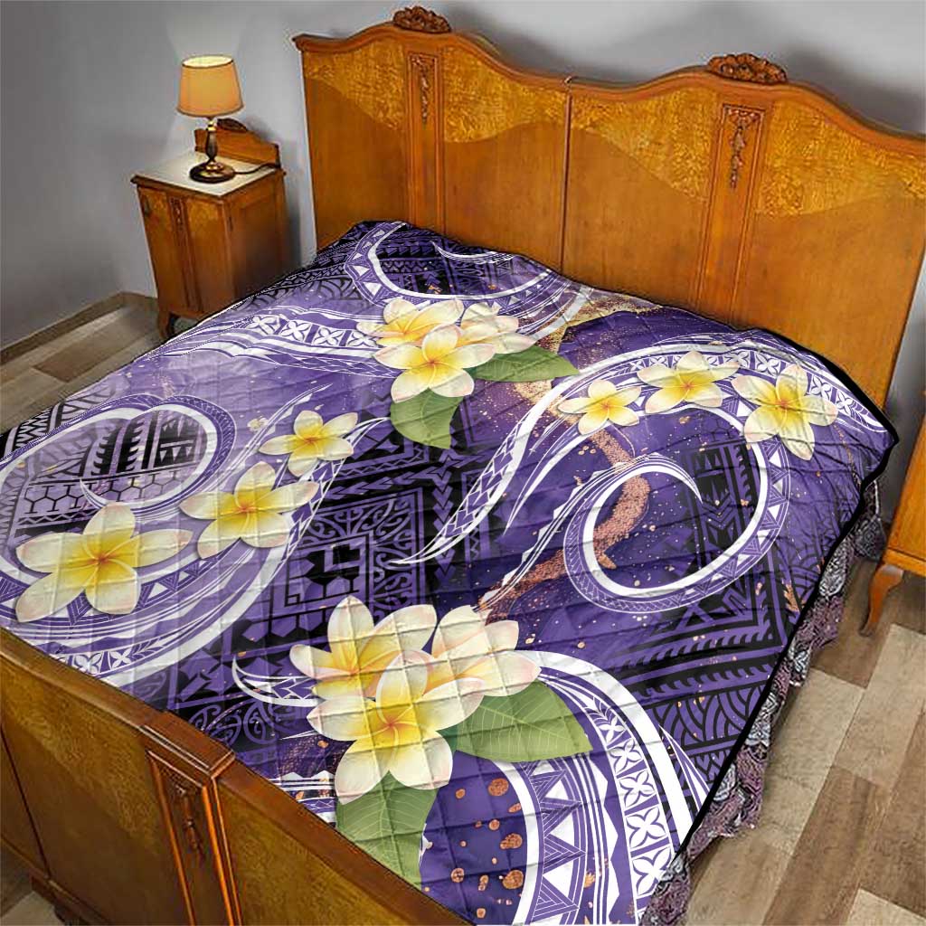 Polynesian Tribal Tattoo Quilt Plumeria Purple Marble Pattern LT9 - Polynesian Pride