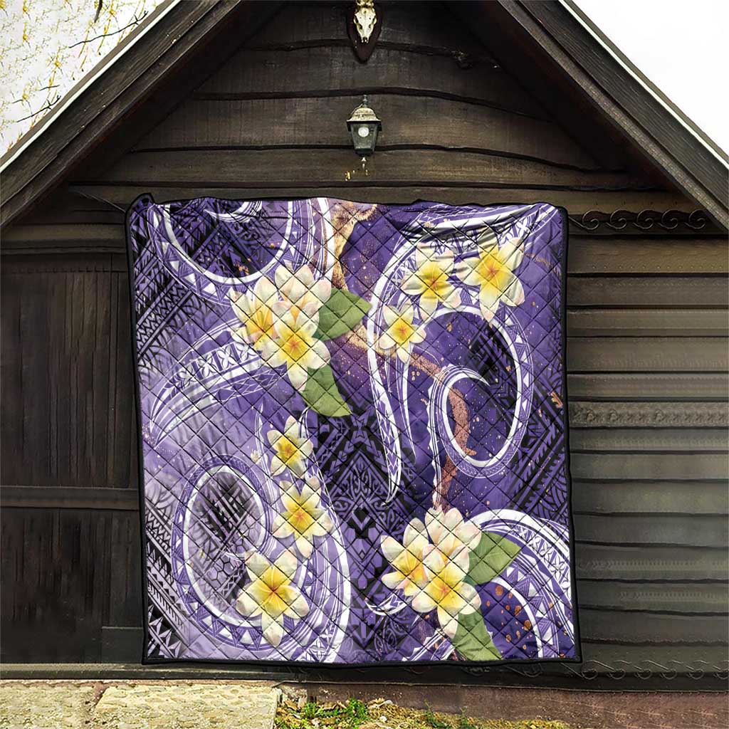 Polynesian Tribal Tattoo Quilt Plumeria Purple Marble Pattern LT9 - Polynesian Pride